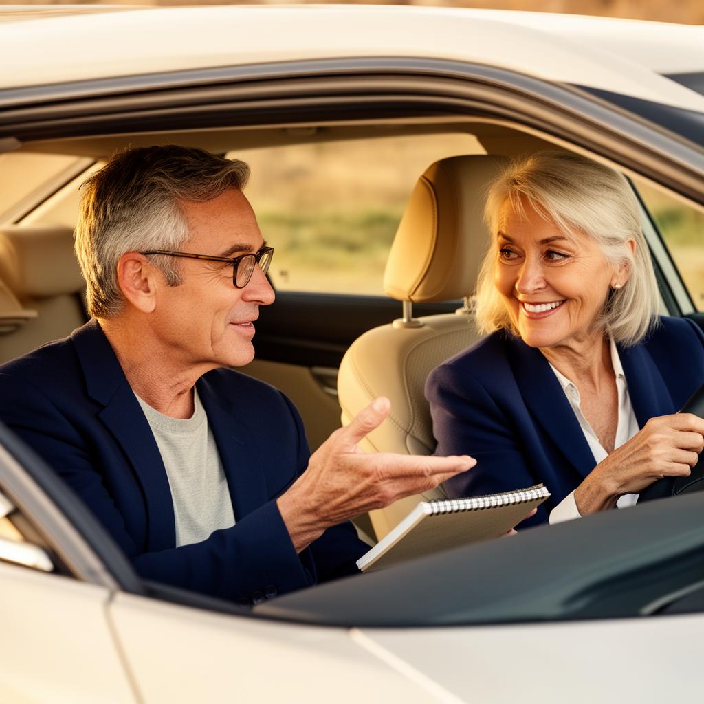 Mr. DeLany riding along with a client, helping her think through a decision